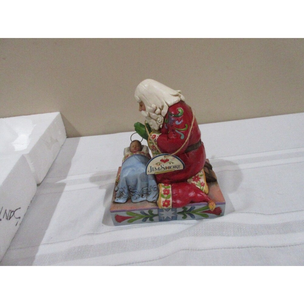 NWT Jim Shore Heartwood Creek " The Real Meaning of Christmas" Santa Sculpture